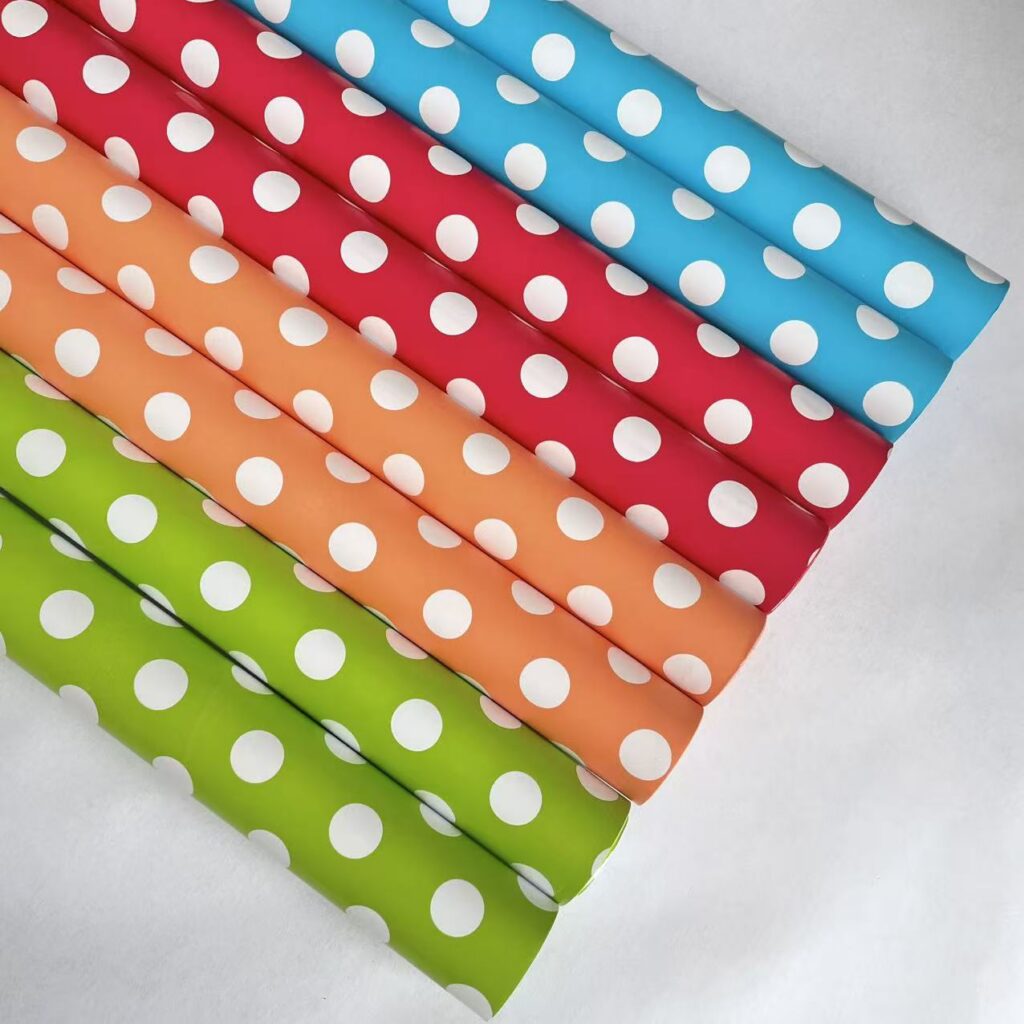 Polka-dot and striped gift wrapping paper Polka Dot Gift Wrapping Paper